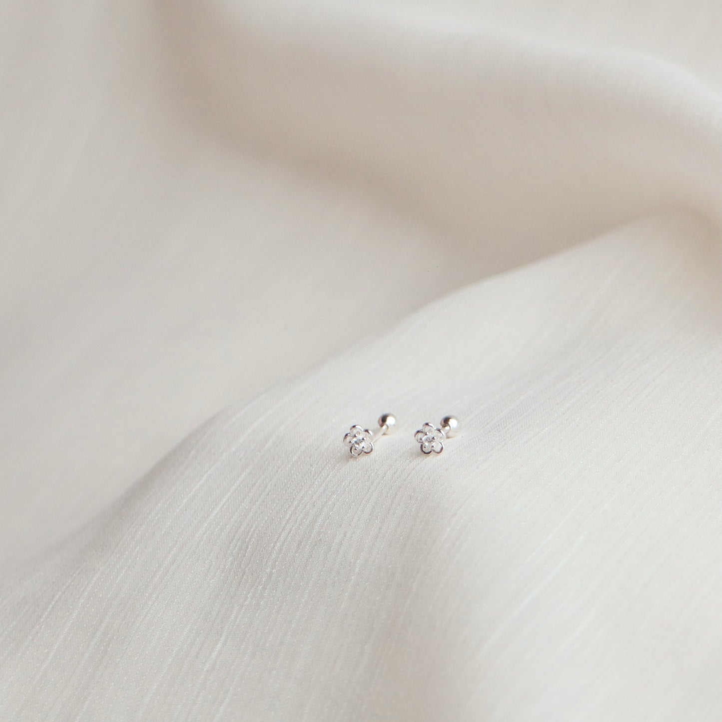 Sparkly Little Flower Stud Earrings