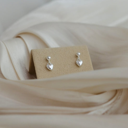 Petite Heart Drop Earrings
