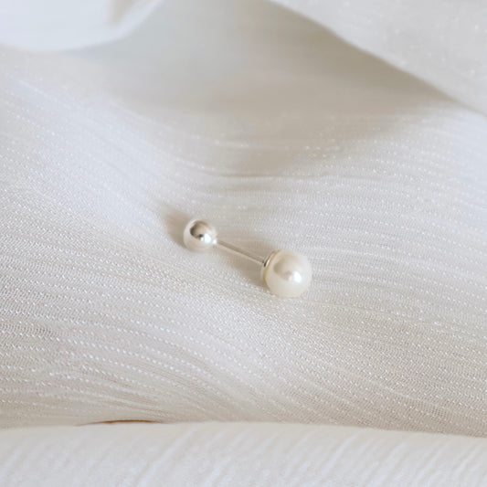 Pearl Orbit Stud Earrings