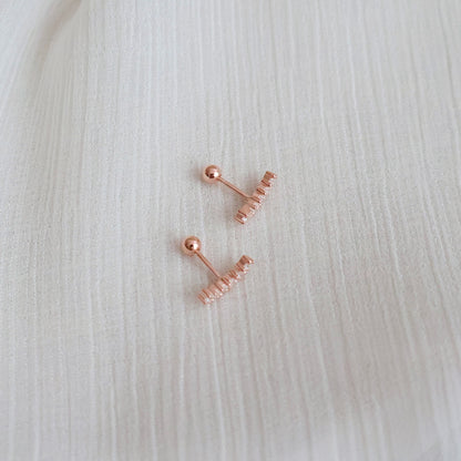 Moonbeam Row Studs Earrings