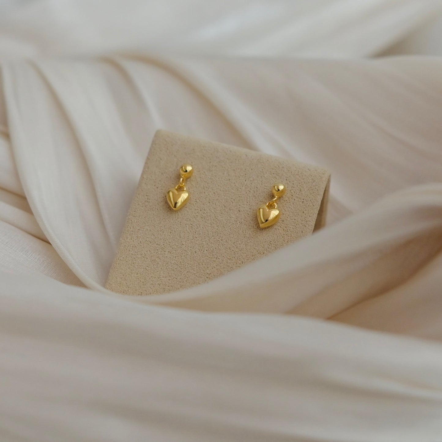 Petite Heart Drop Earrings