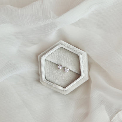 Mini Sparkly Heart Stud Earrings