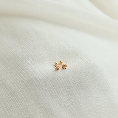 Sparkly Little Flower Stud Earrings