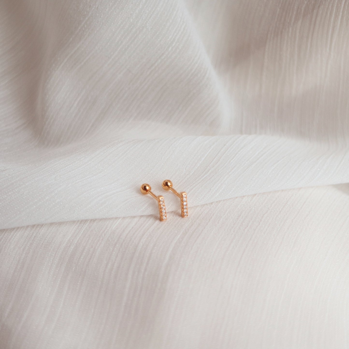 Sparkly Bar Stud Earrings