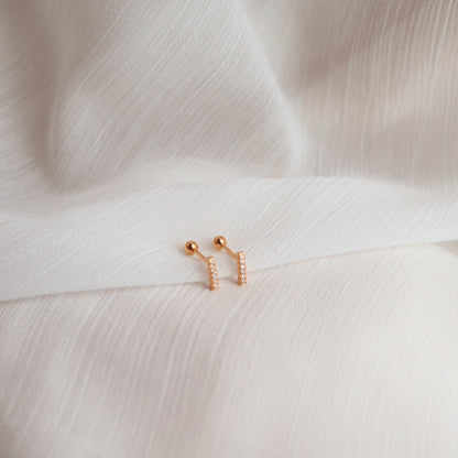 Sparkly Bar Stud Earrings